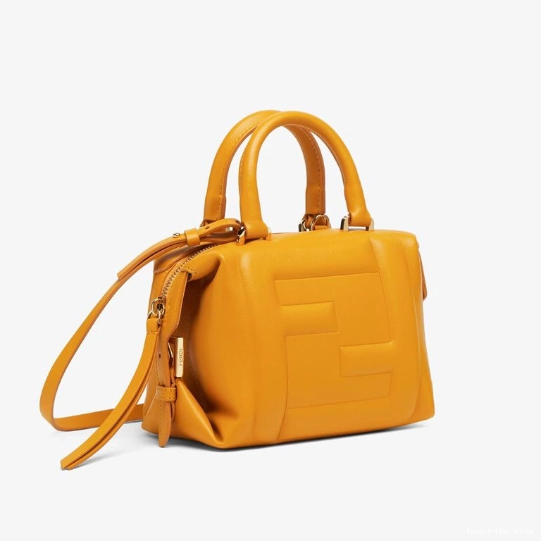 Cheap FF Cube In Bag Mini Fendi Leather Nappa Yellow 0717